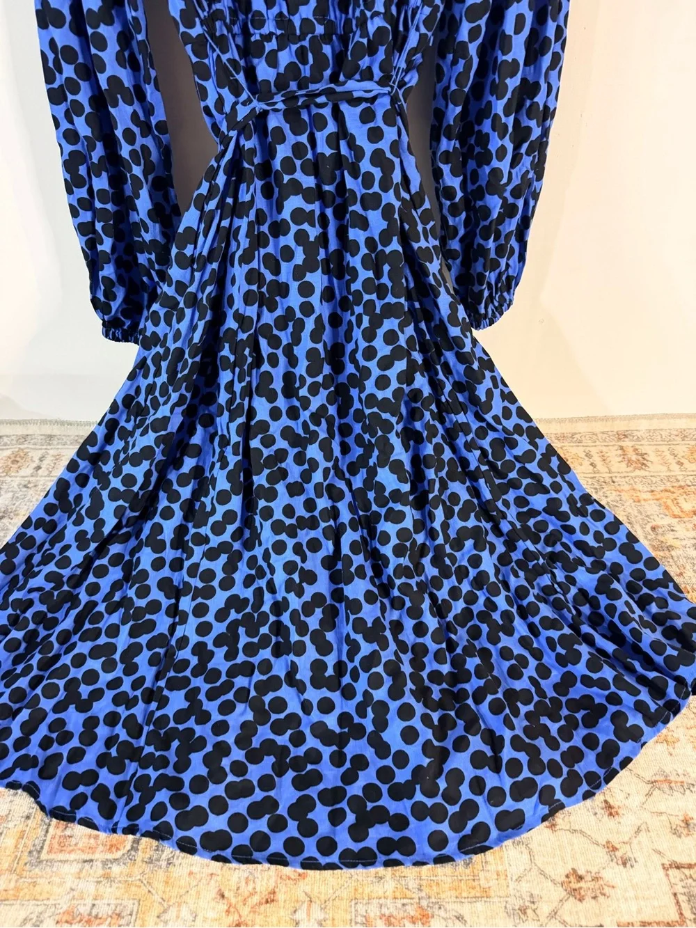 Ava & Viv Polka Dot Blue Black Dress